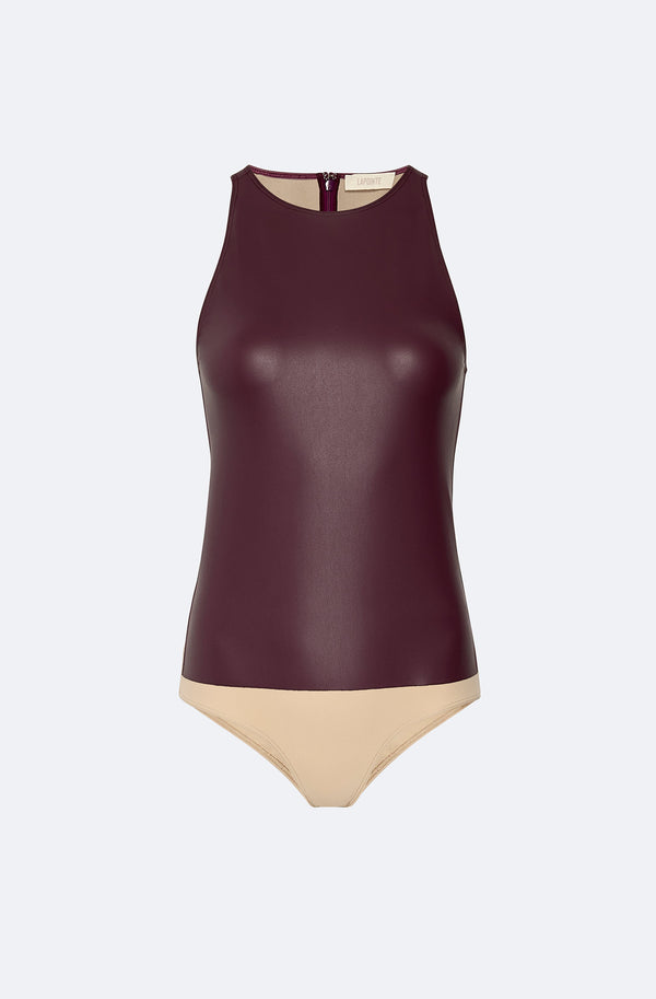 Sally Lapointe Stretch Faux Leather Bodysuit
