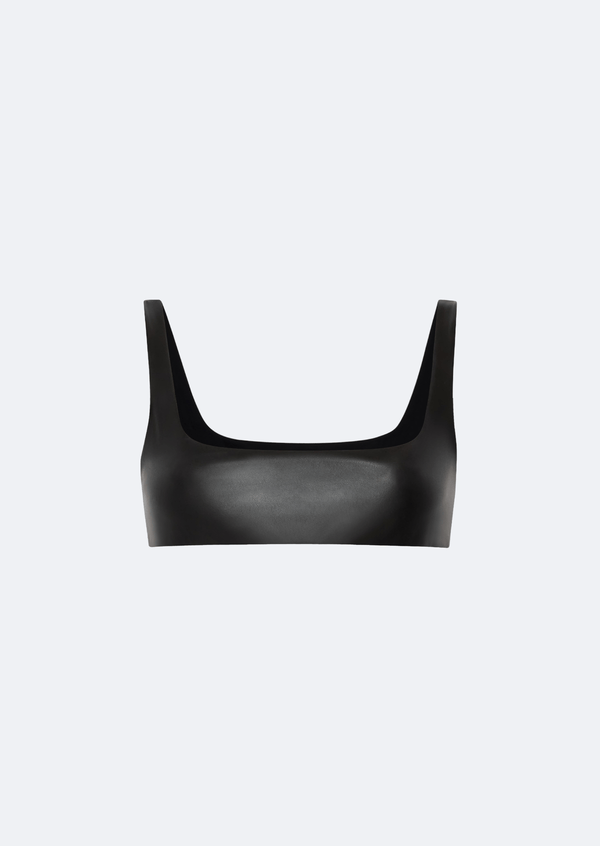 Sally Lapointe Stretch Faux Leather Bra Top
