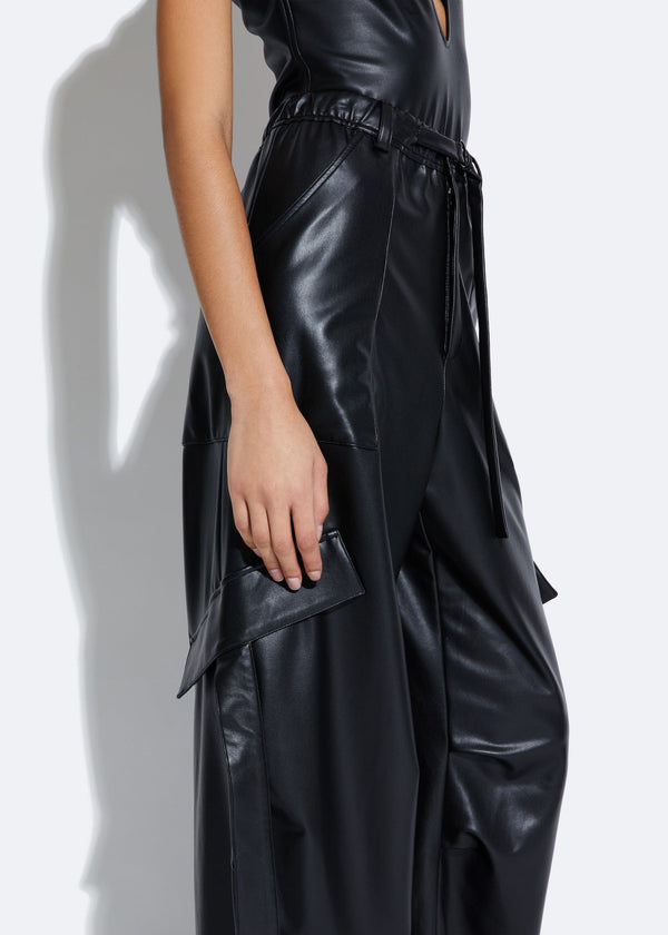 Sally Lapointe Stretch Faux Leather Utility Pant