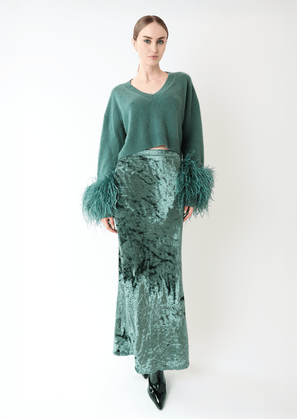 sally lapointe Velvet Skirt