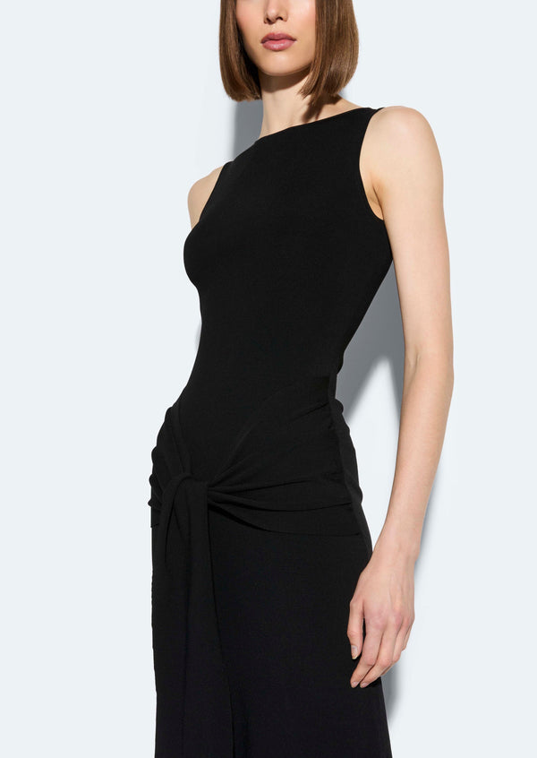 Sally Lapointe Viscose Waist Tie Dress
