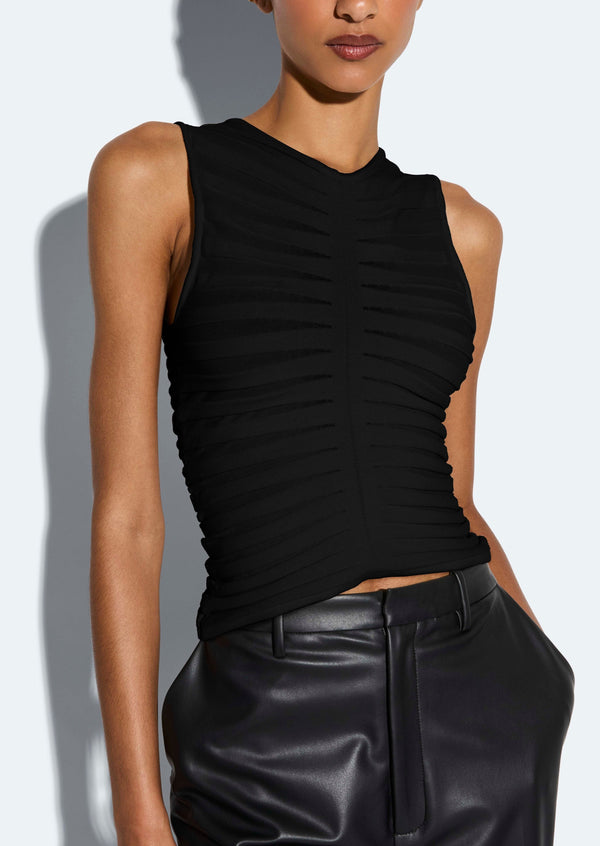 Sally Lapointe Viscose Wide Ribbed Tank Top