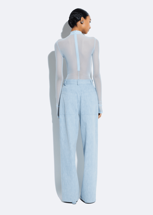 Sally Lapointe Washed Denim Straight Leg Pant