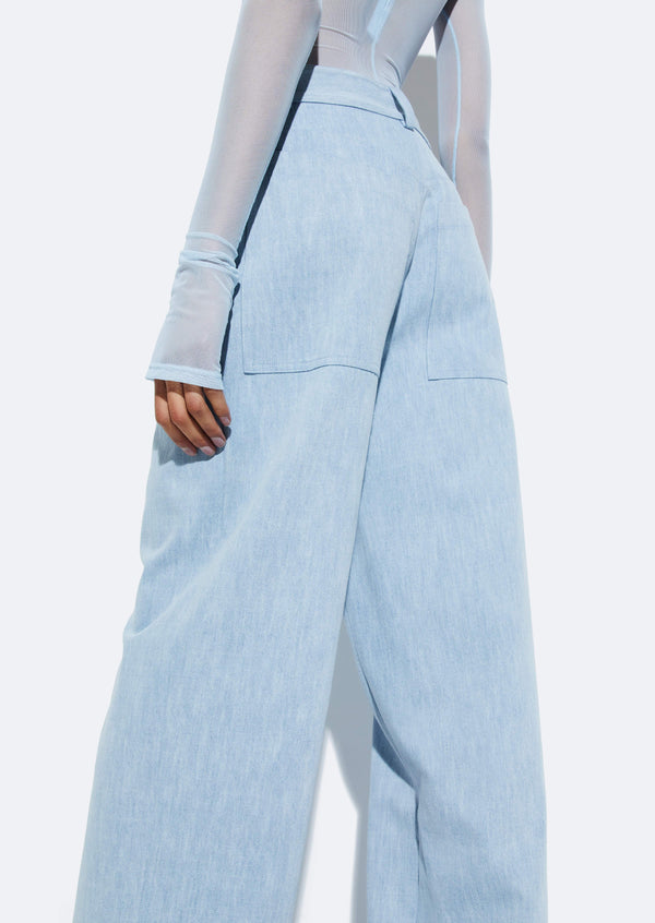 Sally Lapointe Washed Denim Straight Leg Pant