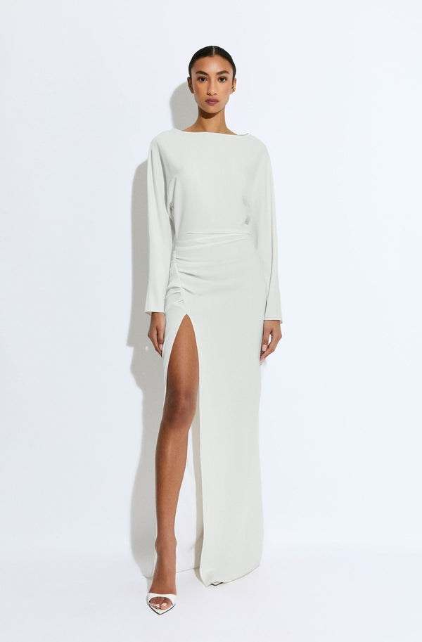 Sally Lapointe Stretch Drape Crepe Off The Shoulder Dress