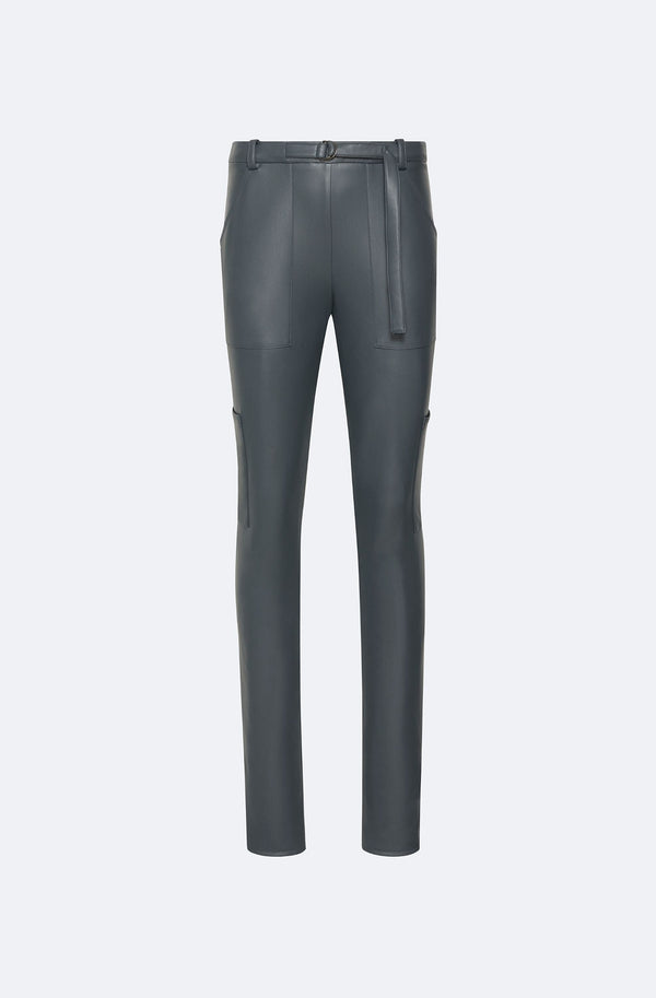 sally lapointe Stretch Faux Leather Split Hem Legging