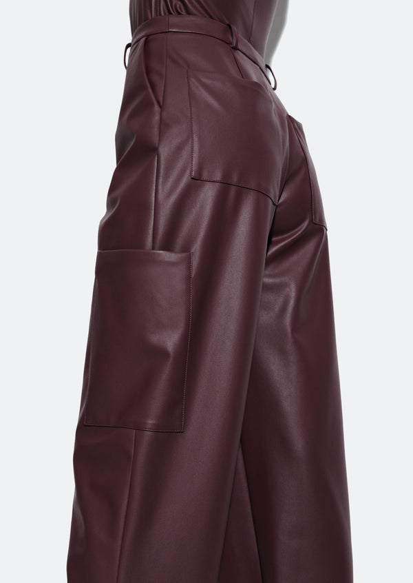 Sally Lapointe Stretch Faux Leather Tapered Trouser