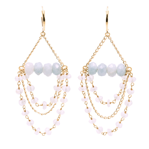 salome designs Bridal Collection Tilly Aquamarine Earrings