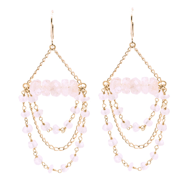 salome designs Bridal Collection Tilly Rose Quartz Earrings