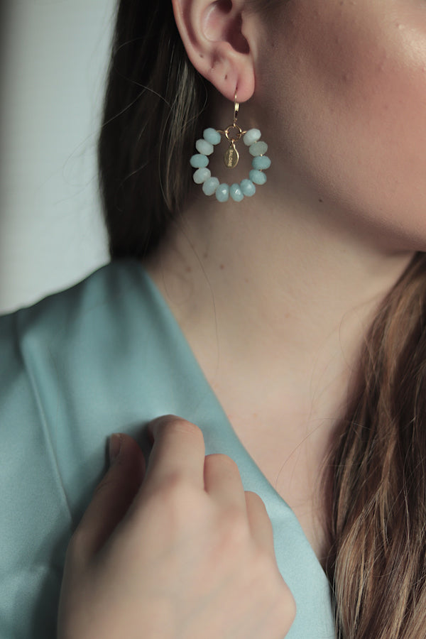 Salome Designs Bridal Collection Tribal Aquamarine Earrings
