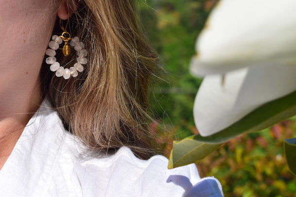 Salome Designs Bridal Collection Tribal Rose Quartz Earrings