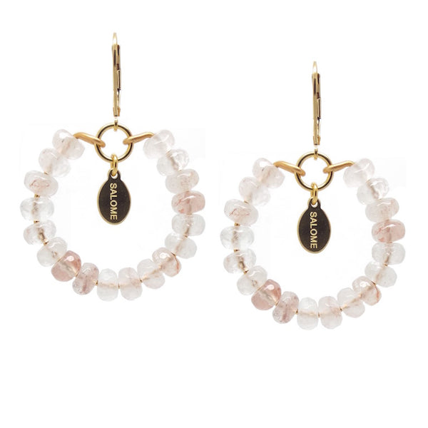 salome designs Bridal Collection Tribal Rose Quartz Earrings