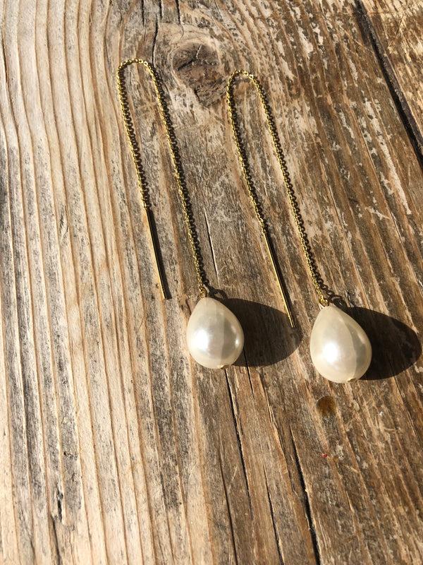 Salome Designs Girl With A Pearl Threader Earrings - Gold