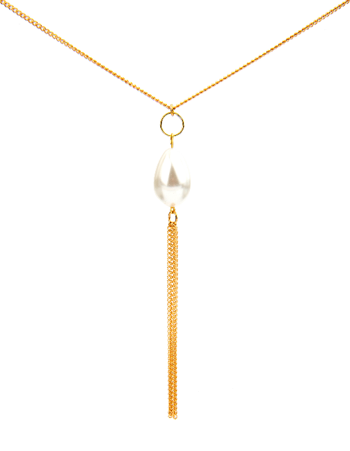 salome designs Girl With A Pearl Threader Necklace - Gold