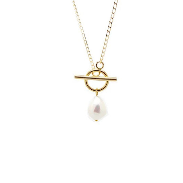 salome designs Penelope Baroque Pearl Lariat Necklace