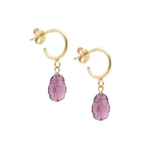 salome designs Amethyst Scarab Earrings