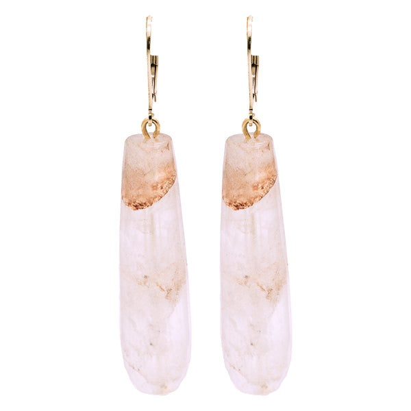 salome designs Bridal Rose Quartz Pendant Earrings