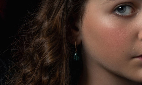 Salome Designs Emerald Scarab Earrings