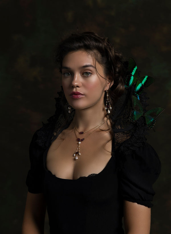 Salome Designs EMERALD SCARAB NECKLACE