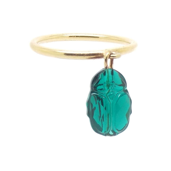salome designs EMERALD SCARAB RING
