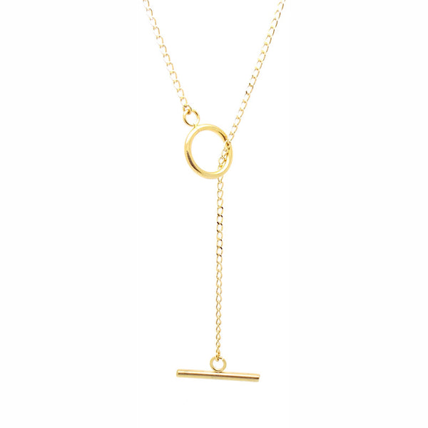 salome designs Gold lariat necklace