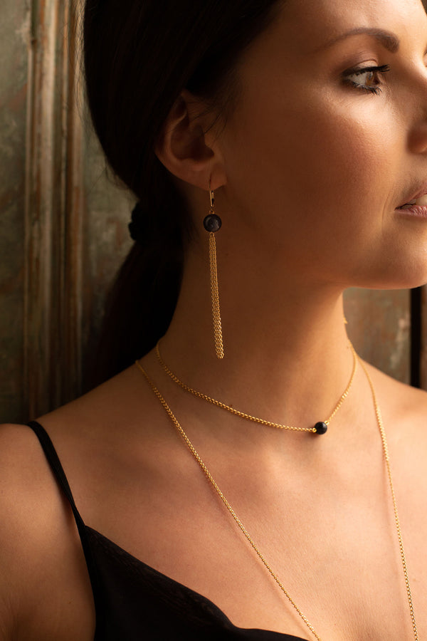 Salome Designs Goldstone Drop Fringe