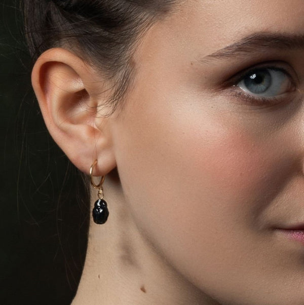 Salome Designs Noir Scarab Earrings