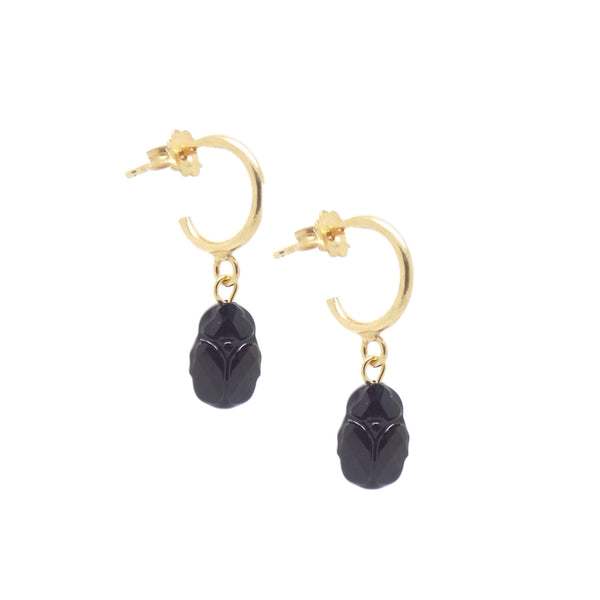 salome designs Noir Scarab Earrings