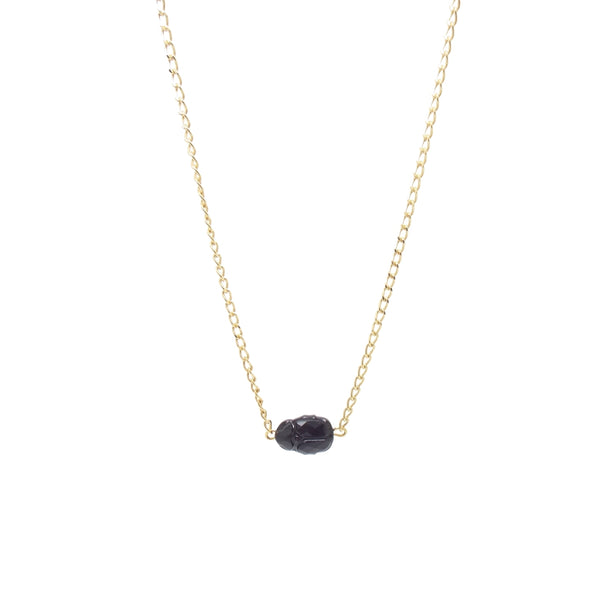 salome designs Noir Scarab Necklace