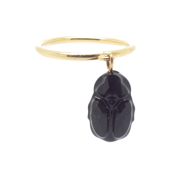 salome designs Noir Scarab Ring