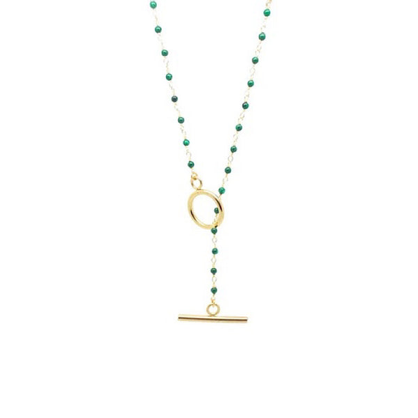 salome designs Penelope Malachite Lariat Necklace