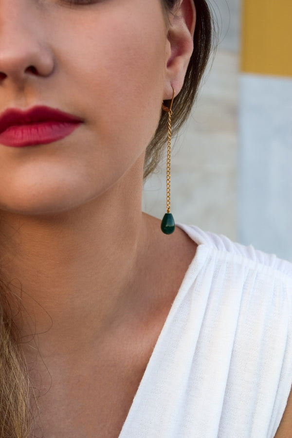 Salome Designs Penelope Malachite Swing Earrings