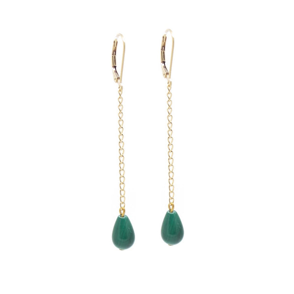 salome designs Penelope Malachite Swing Earrings