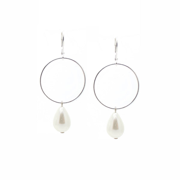 salome designs Signature Pearl Earrings - Silver