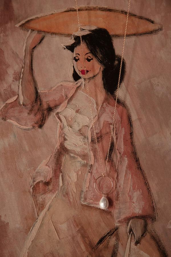 Salome Designs Signature Pearl Necklace - Silver