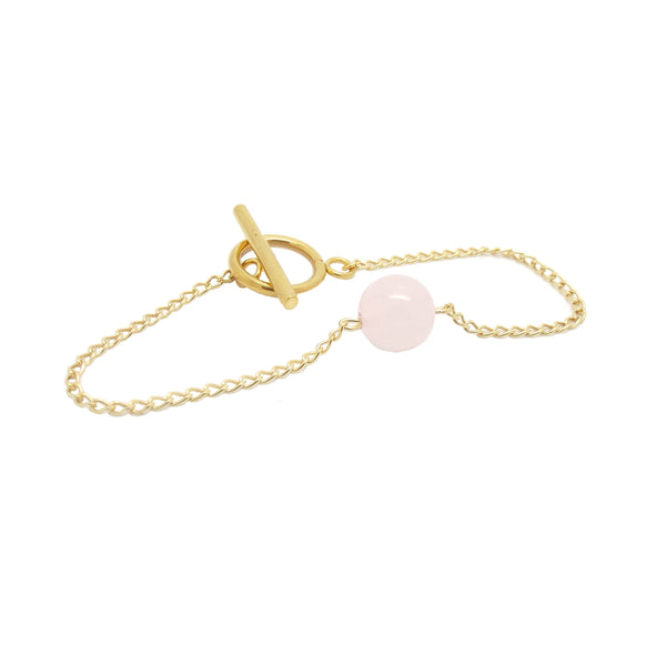 salome designs Valentina Rose Quartz Crystal Ball Bracelet