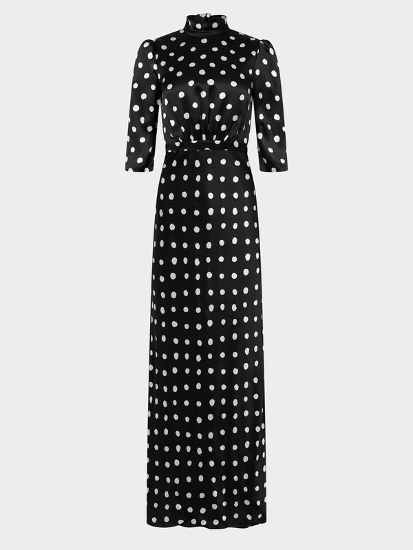saloni Adele Long Dress Mono Dot