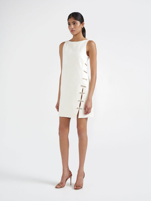 Saloni Alba Dress In Ivory
