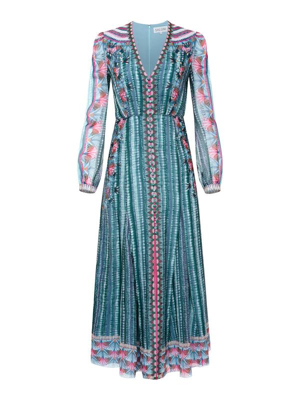 saloni Annabel B Dress in Lotus Border