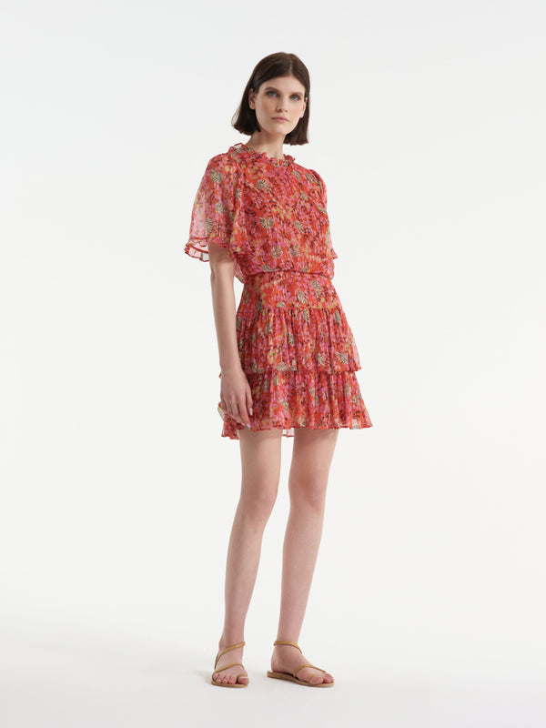 Saloni Ava D Dress In Sandstone Rouge