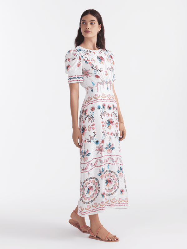 Saloni Bianca Dress In Shell Grotto