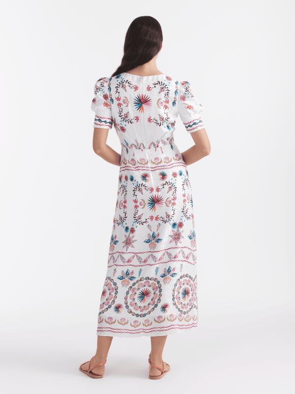 Saloni Bianca Dress In Shell Grotto