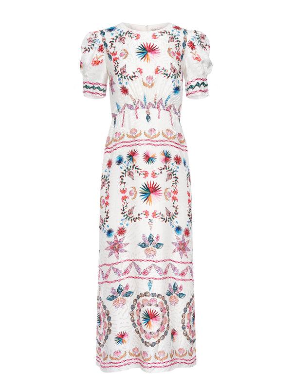 saloni Bianca Dress in Shell Grotto