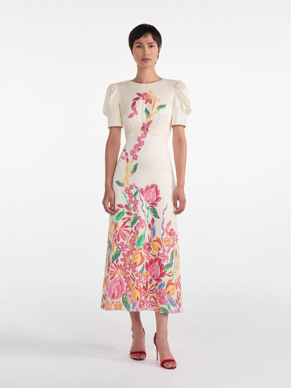 Saloni Bianca Dress Mosaic Flourish