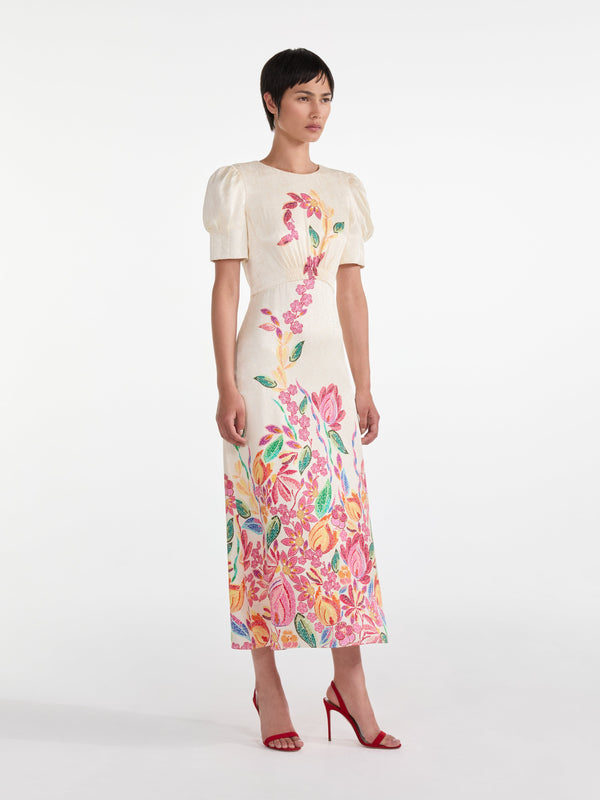Saloni Bianca Dress Mosaic Flourish