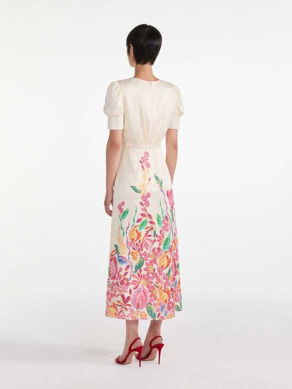 Saloni Bianca Dress Mosaic Flourish