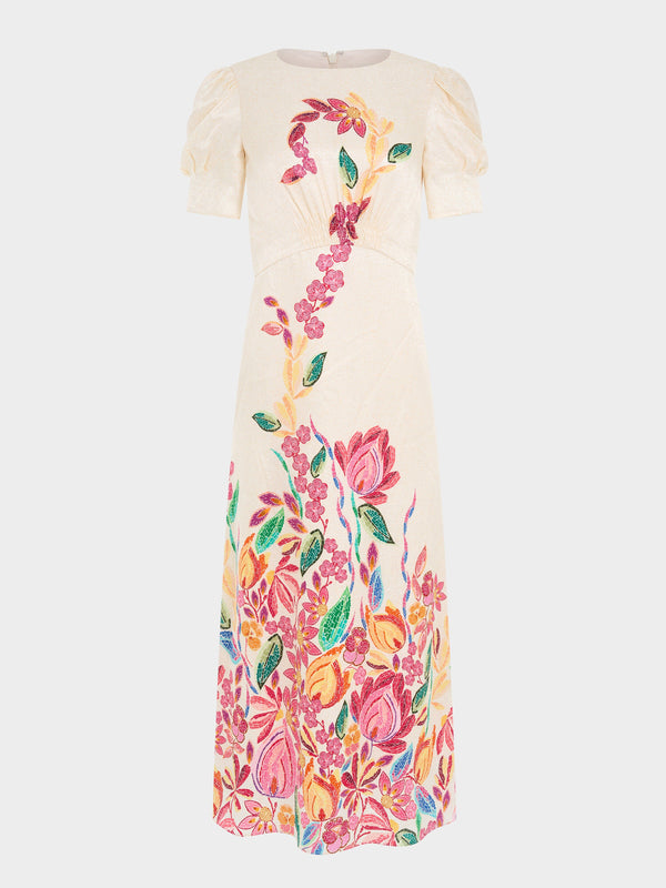 saloni Bianca Dress Mosaic Flourish