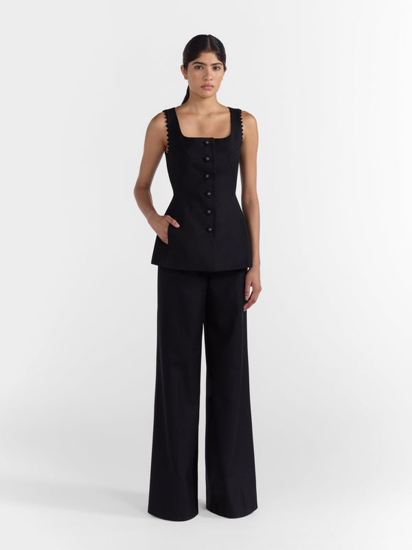 Saloni Bibba Sleeveless Jacket In Black