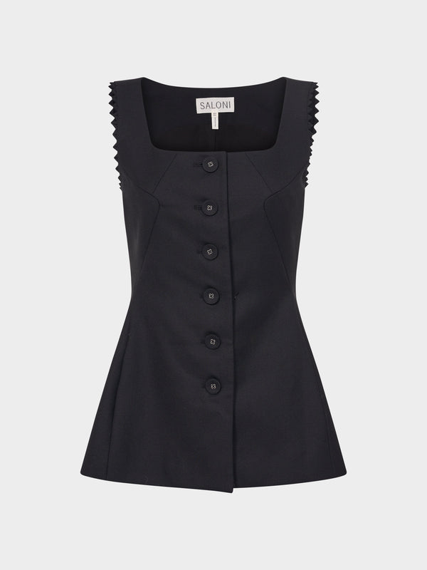 saloni Bibba Sleeveless Jacket in Black