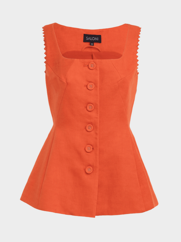 saloni Bibba Sleeveless Jacket in Terracotta